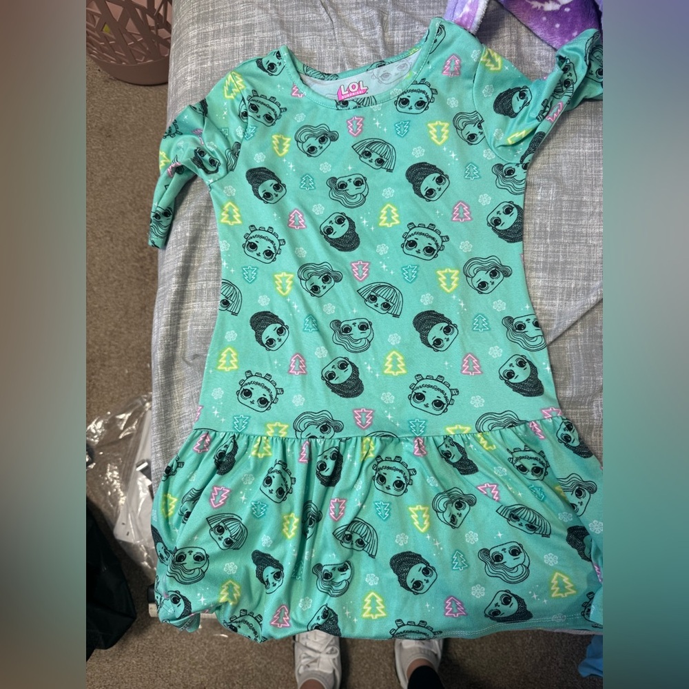 L.O.L. Surprise! Mint Green Character Print Casual Dress